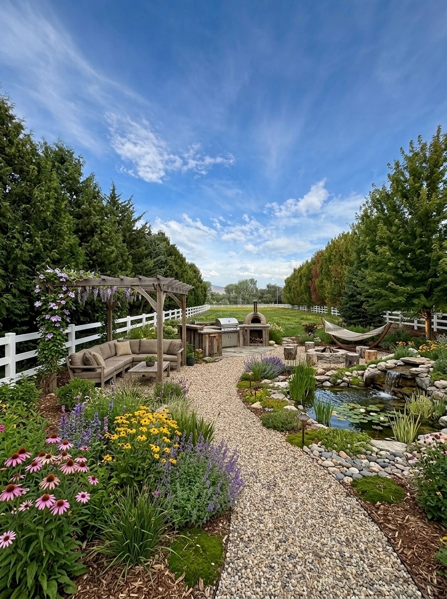 Landscape design in Eco Natural Garden style — Yard by GenRoom AI