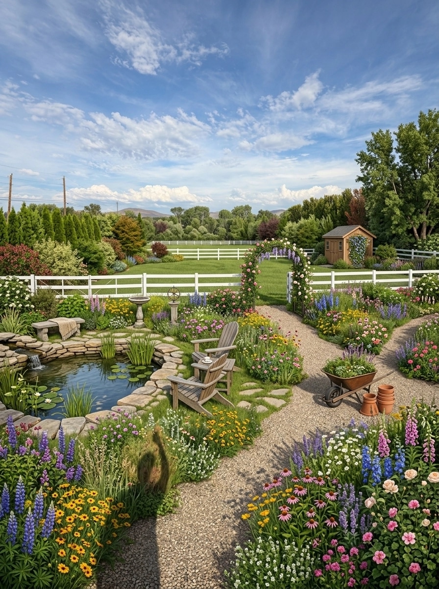 Landscape design in English Cottage Garden style — Yard by GenRoom AI