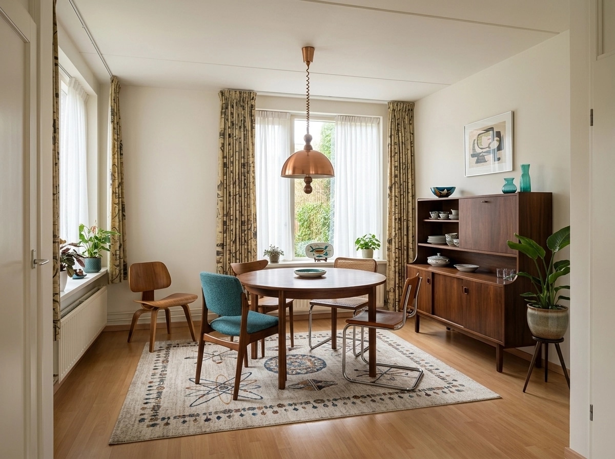 Design d'intérieur en style Mid-Century Modern — dining_room par GenRoom AI
