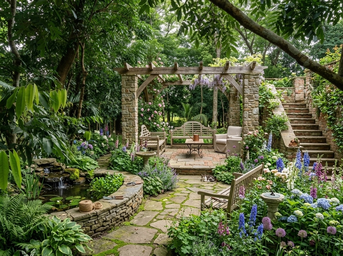 English Cottage Garden Yard design — yard photo by GenRoom AI