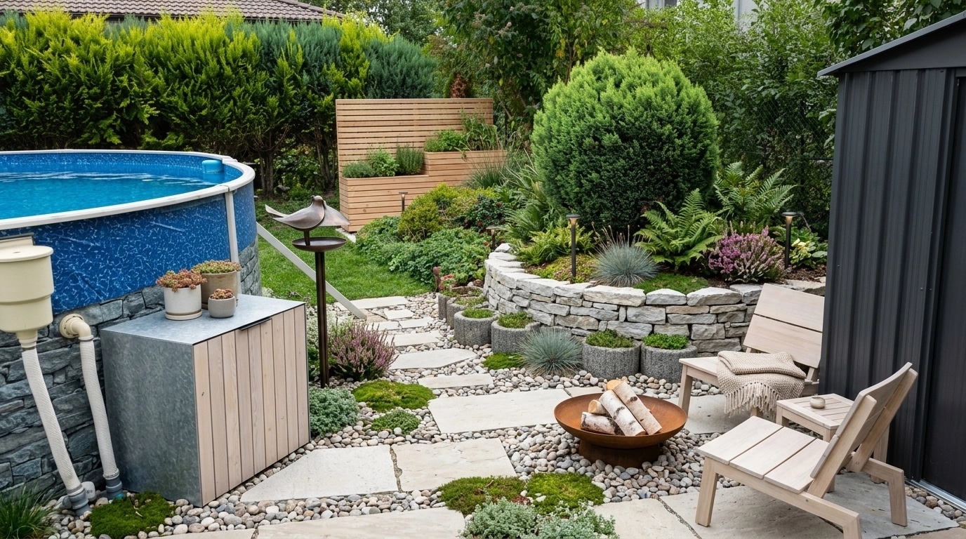 Landscape design in Scandinavian Garden style — Yard by GenRoom AI