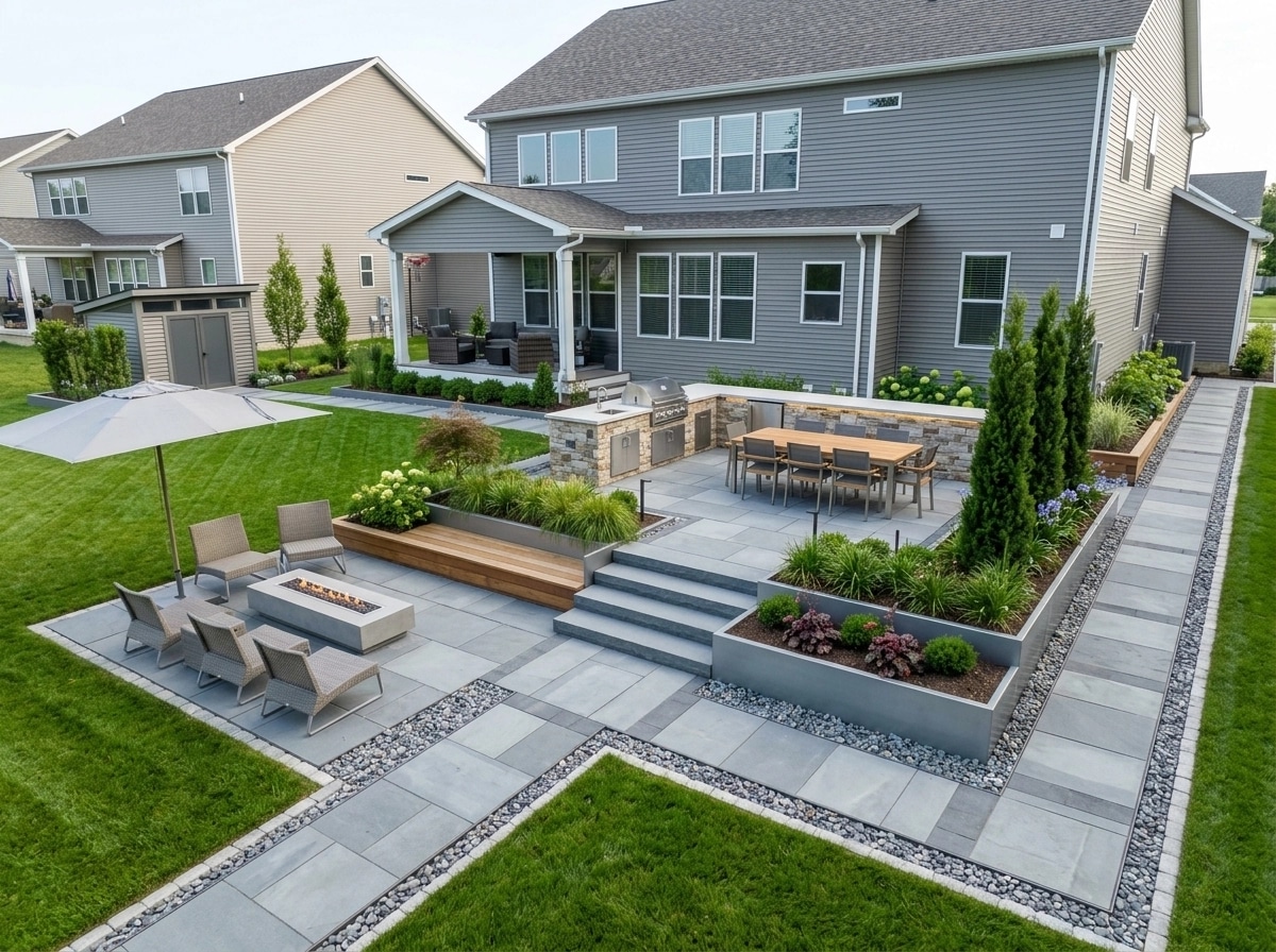 Contemporary Yard Jardim design — yard photo by GenRoom AI