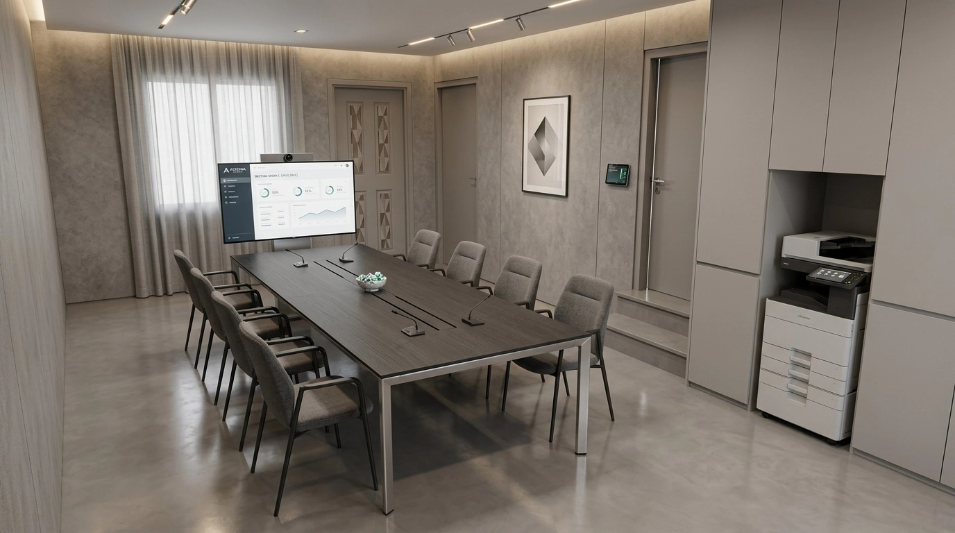 Interior design in Minimalism style — meeting_room by GenRoom AI