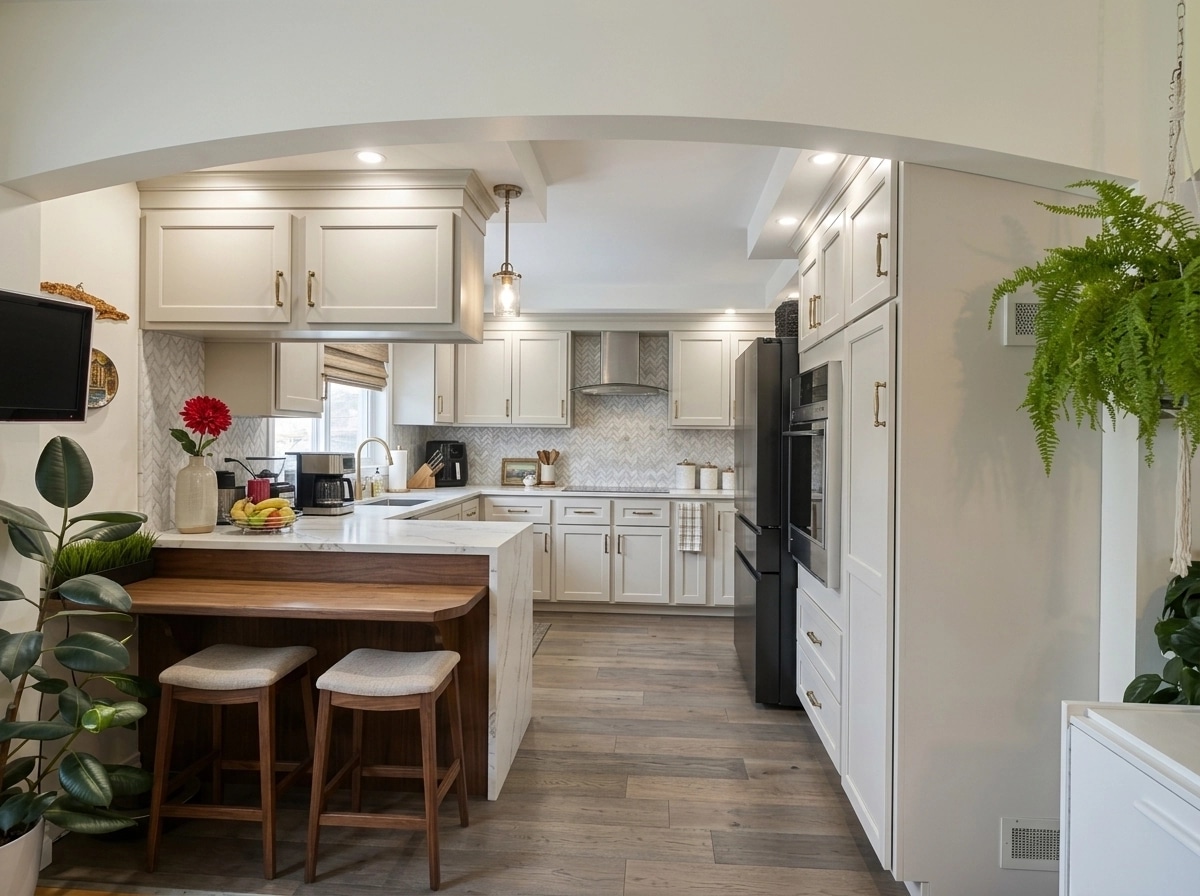 Kitchen interior in Transitional style — photo by GenRoom AI