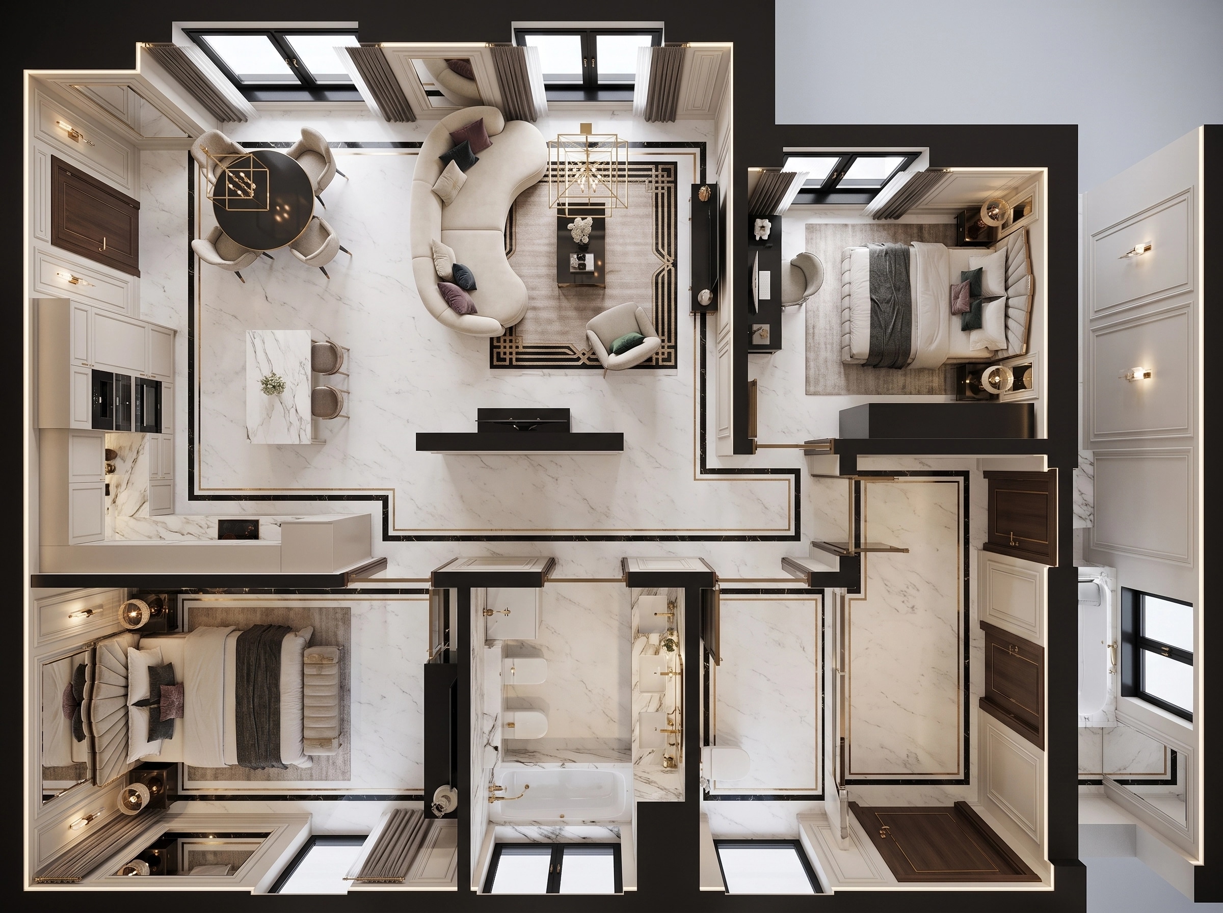 Art Deco Living Room design — interior photo by GenRoom AI