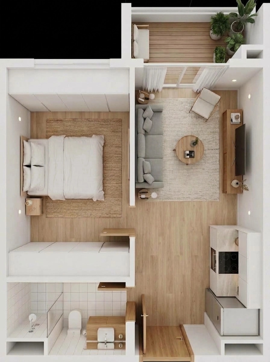 Minimalism Living Room design — interior photo by GenRoom AI