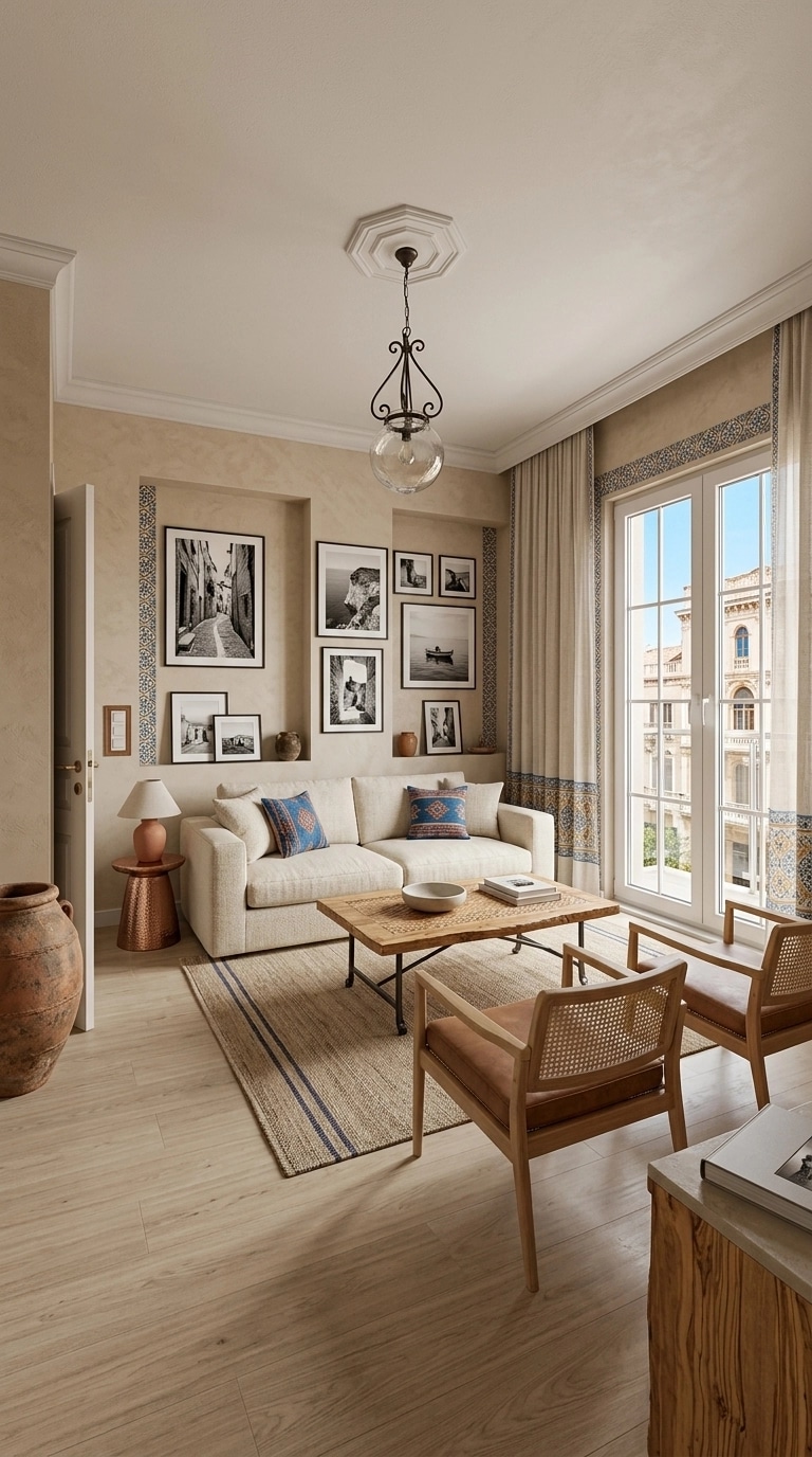 Diseño de interiores en estilo Mediterranean — Salón por GenRoom AI