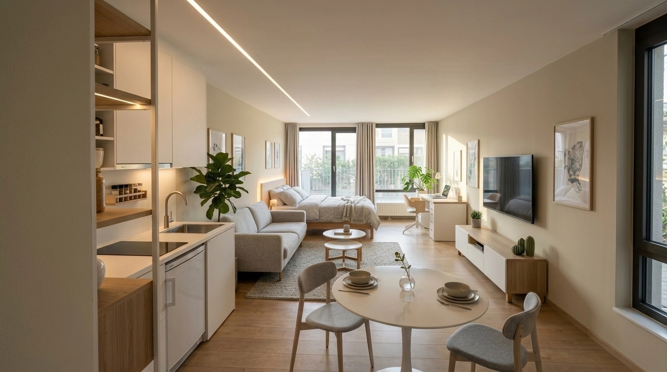 Interior design in Scandinavian style — studio by GenRoom AI