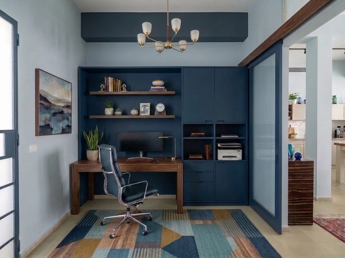 Interior design in Mid-Century Modern style — home_office by GenRoom AI