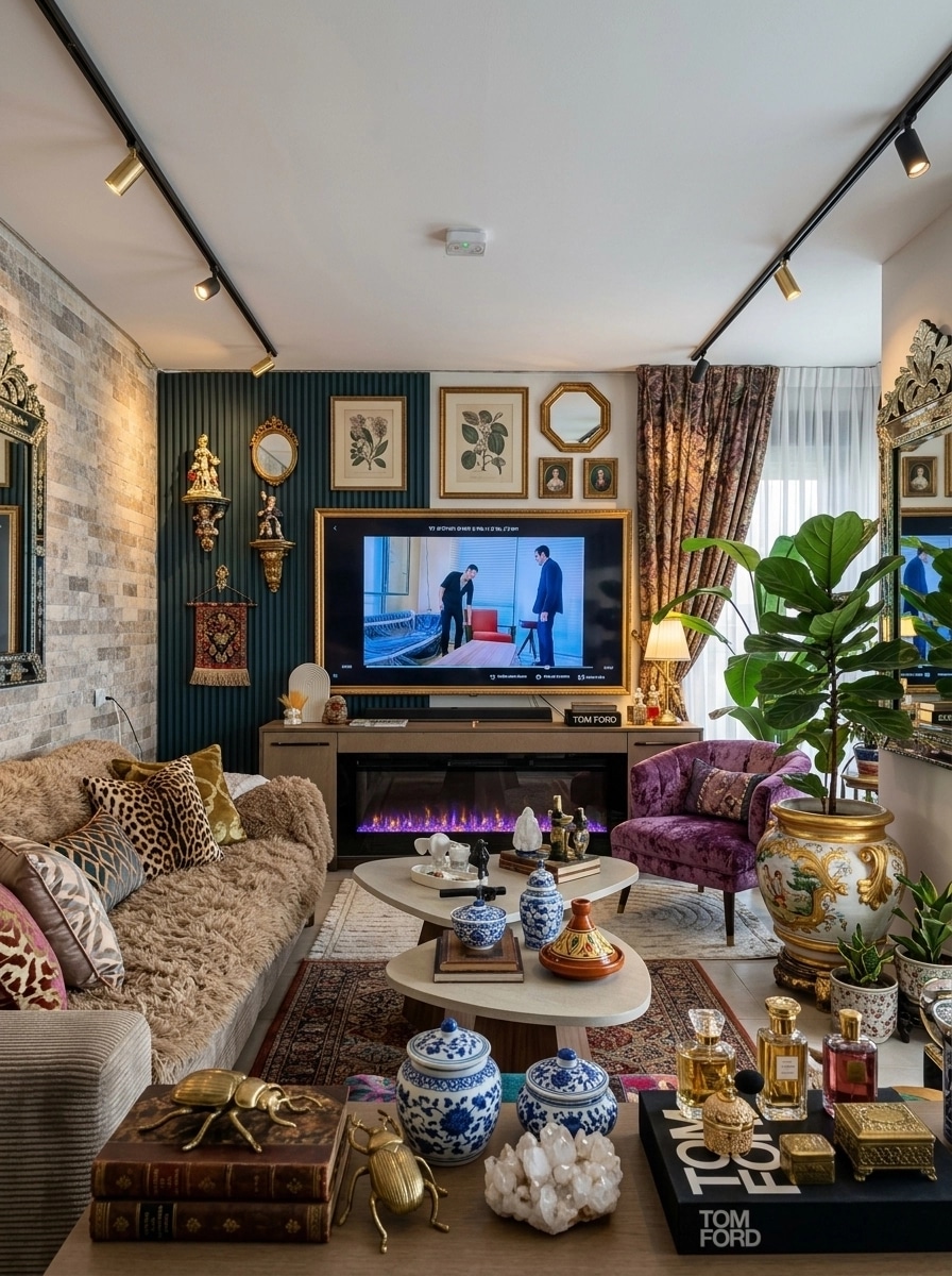 Maximalist Living Room design — interior photo by GenRoom AI