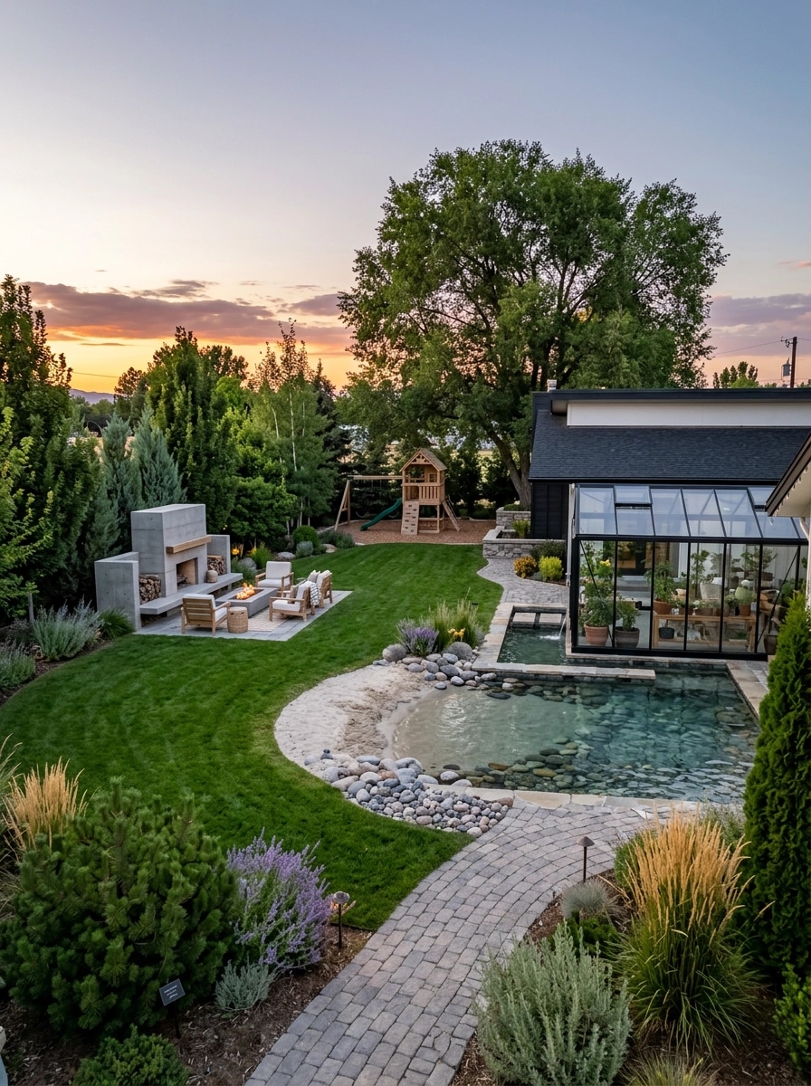 Landscape design in Scandinavian Garden style — Yard by GenRoom AI