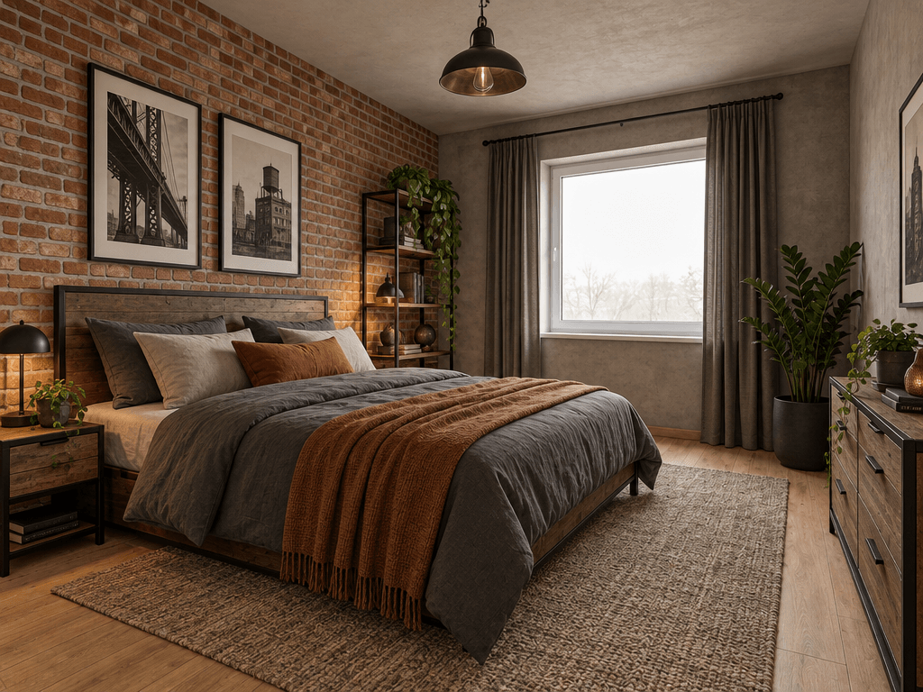 Loft / Industrial Bedroom design — interior photo by GenRoom AI