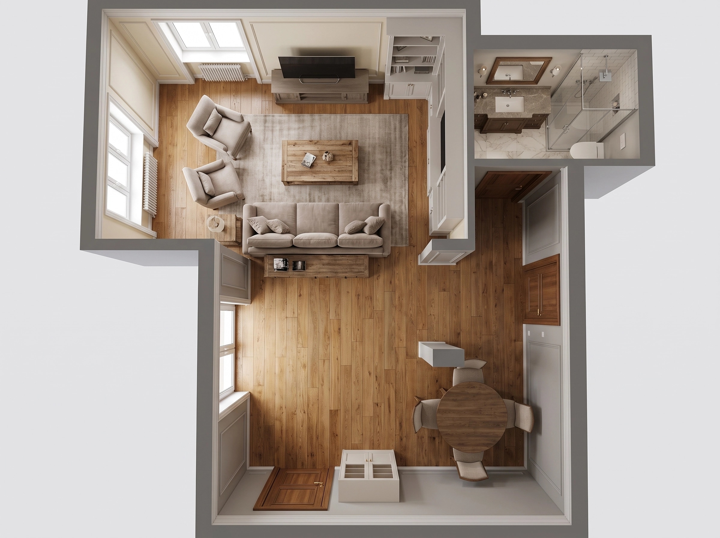 Interior design in Transitional style — Living Room by GenRoom AI