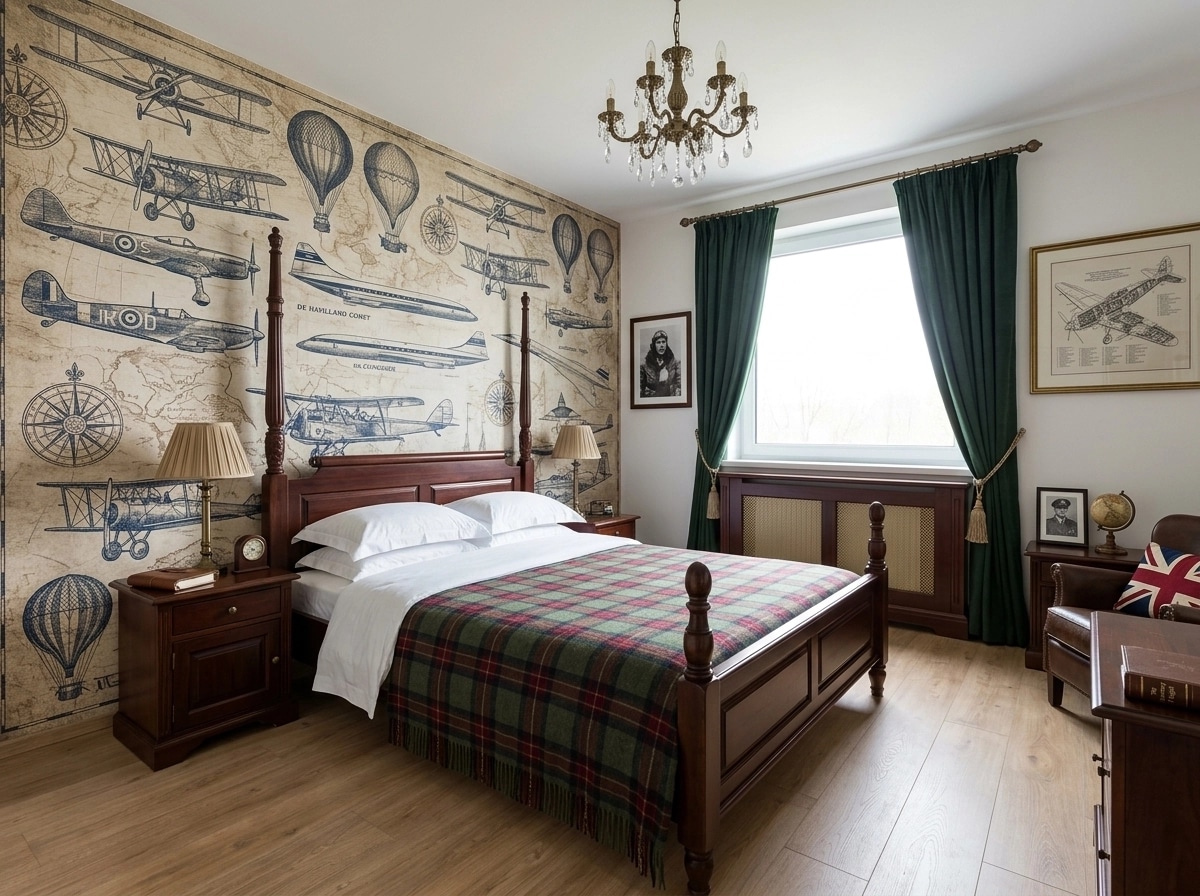 British Bedroom design — interior photo by GenRoom AI
