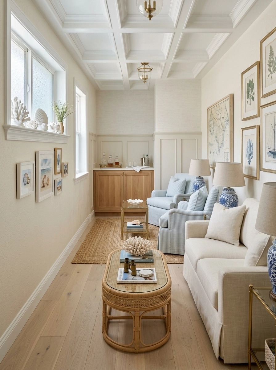 Interior design in Coastal / Hamptons style — Living Room by GenRoom AI