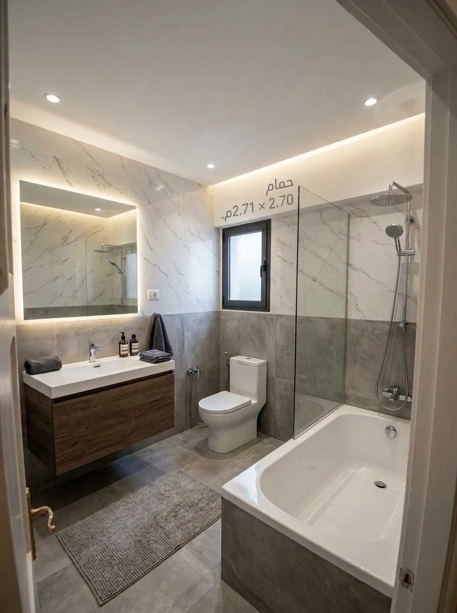 Bathroom interior in Contemporary style — photo by GenRoom AI