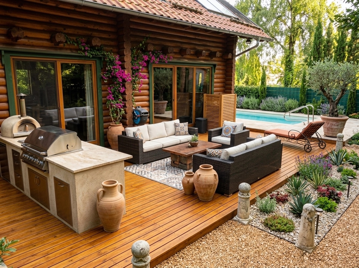 Landscape design in Mediterranean Yard style — Yard by GenRoom AI