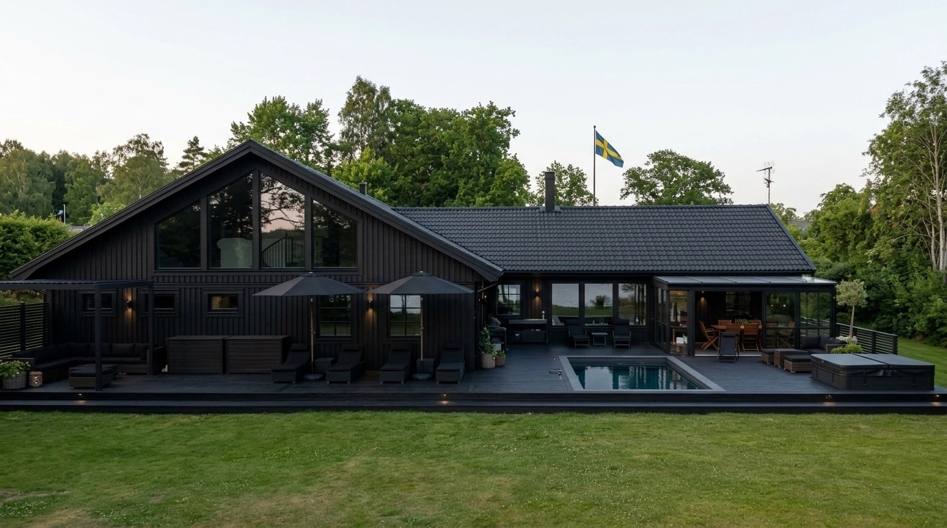 Facade design in Barnhouse Facade style — photo by GenRoom AI