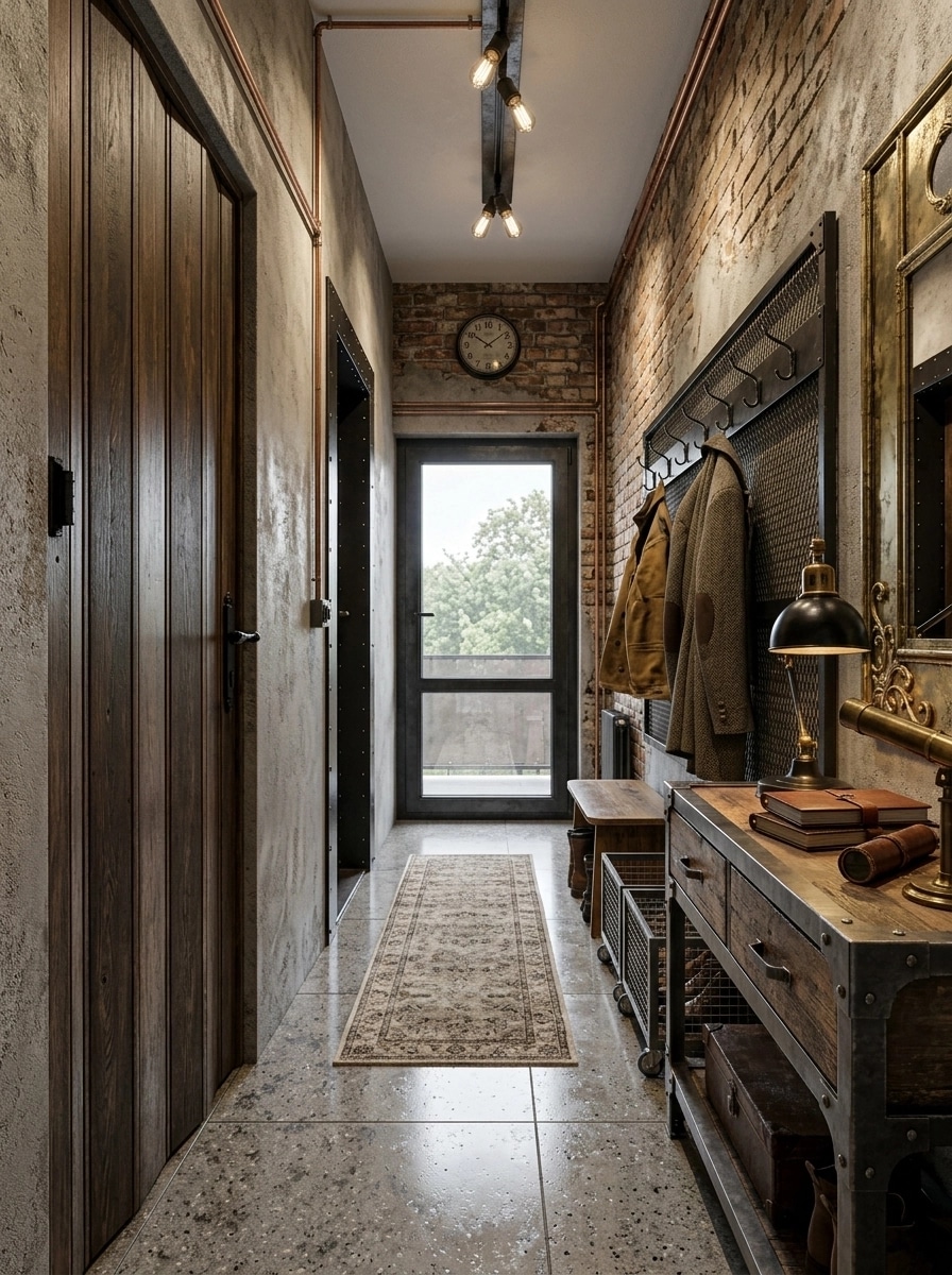 Hallway interior in Loft / Industrial style — photo by GenRoom AI