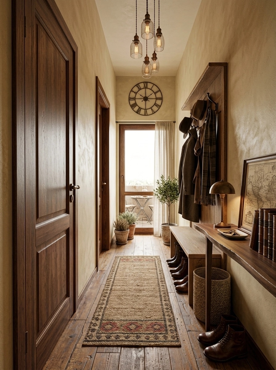 Hallway interior in Rustic style — photo by GenRoom AI