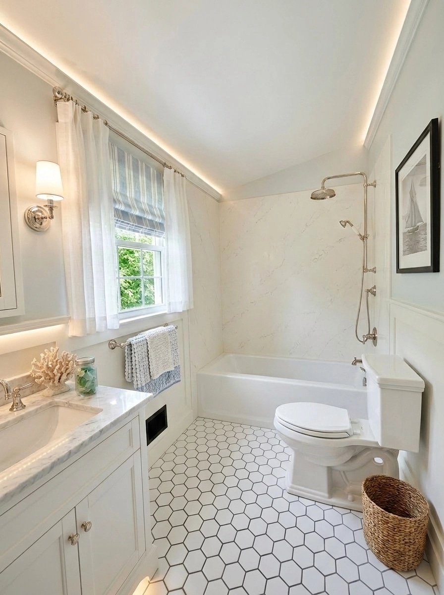 Interior design in Coastal / Hamptons style — Bathroom by GenRoom AI