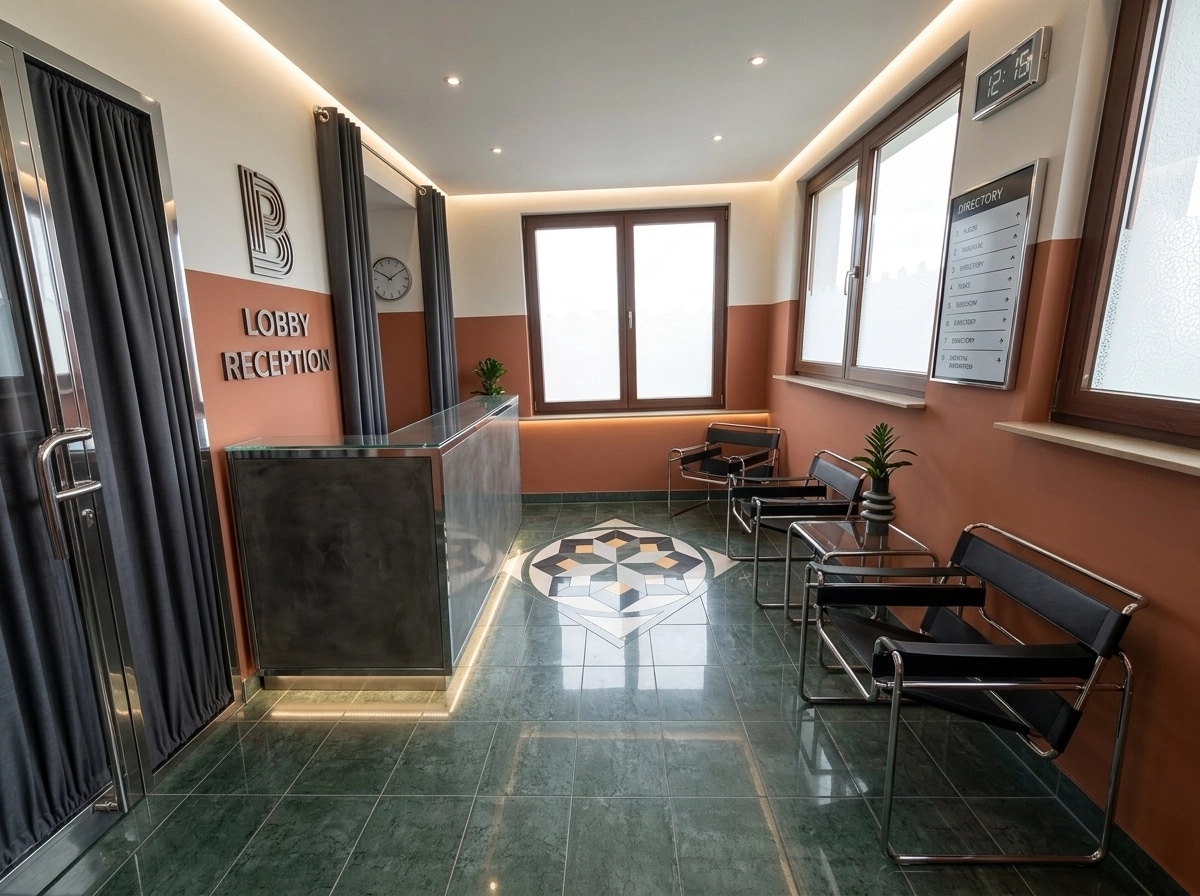 Interior design in Bauhaus style — lobby by GenRoom AI
