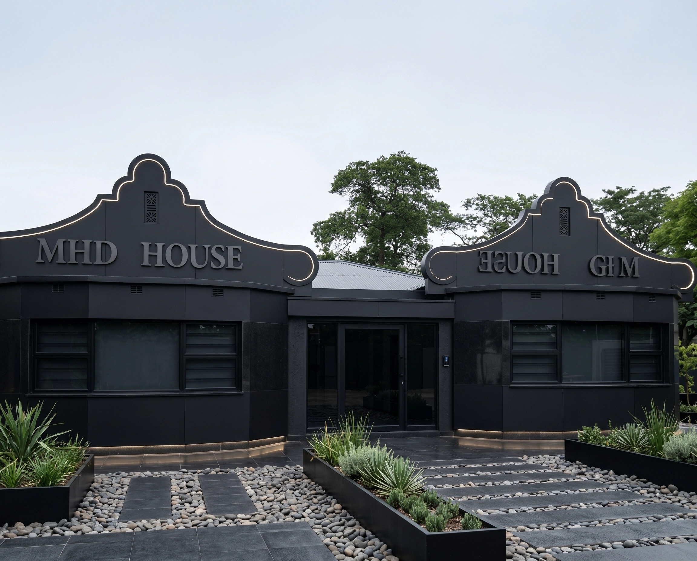Facade design in Blacktec Facade style — Facade by GenRoom AI