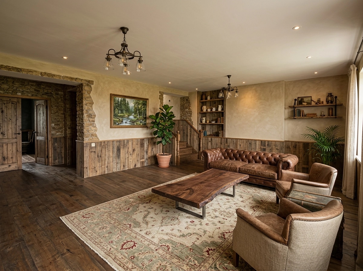 Interior design in Rustic style — Living Room by GenRoom AI