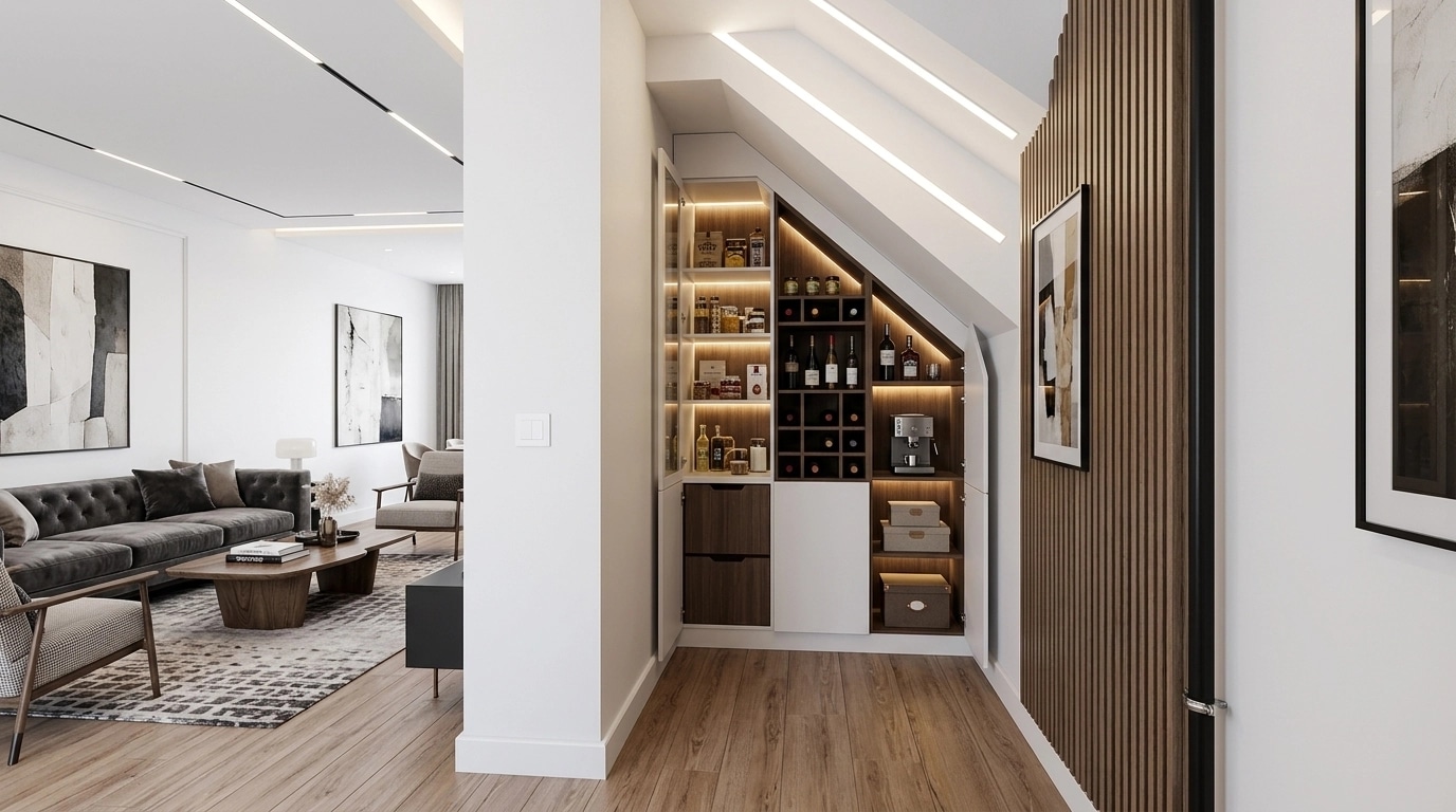 Innenraumdesign im Contemporary-Stil — Wohnzimmer von GenRoom AI