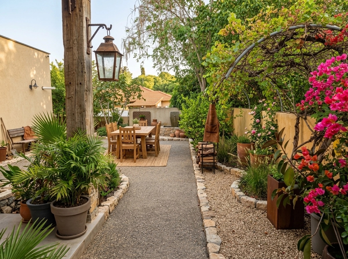 Diseño paisajístico en estilo Country Rustic Garden — Jardín por GenRoom AI