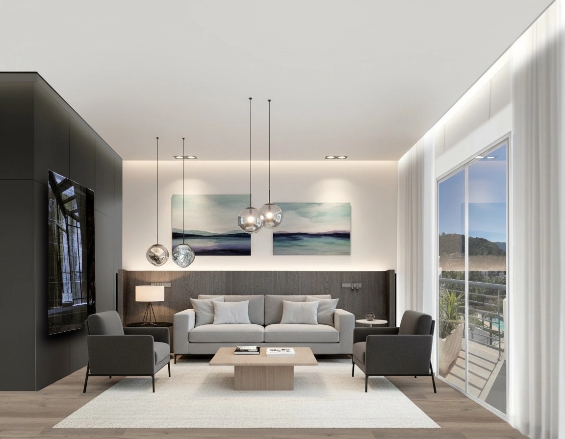 Minimalism Living Room design — interior photo by GenRoom AI