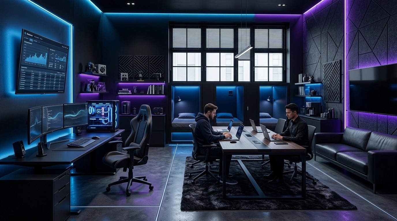 Interior design in Blacktec style — office_space by GenRoom AI
