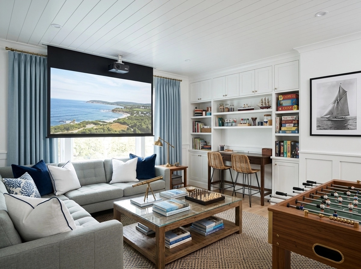 Interior design in Coastal / Hamptons style — Living Room by GenRoom AI