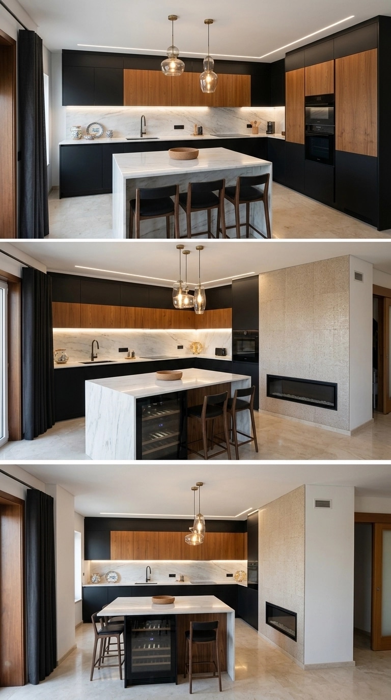 Kitchen interior in Portuguese Modern style — photo by GenRoom AI