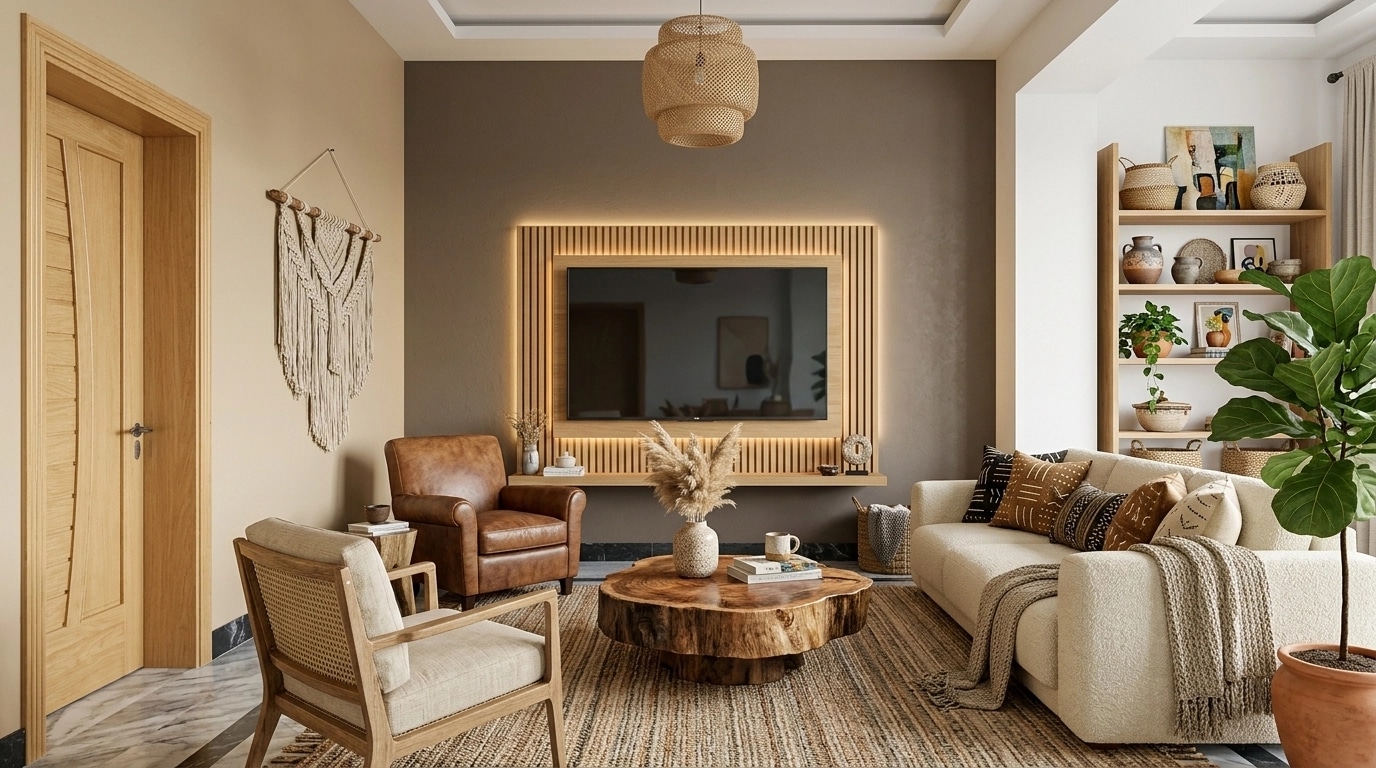 Interior design in Bohemian style — Living Room by GenRoom AI