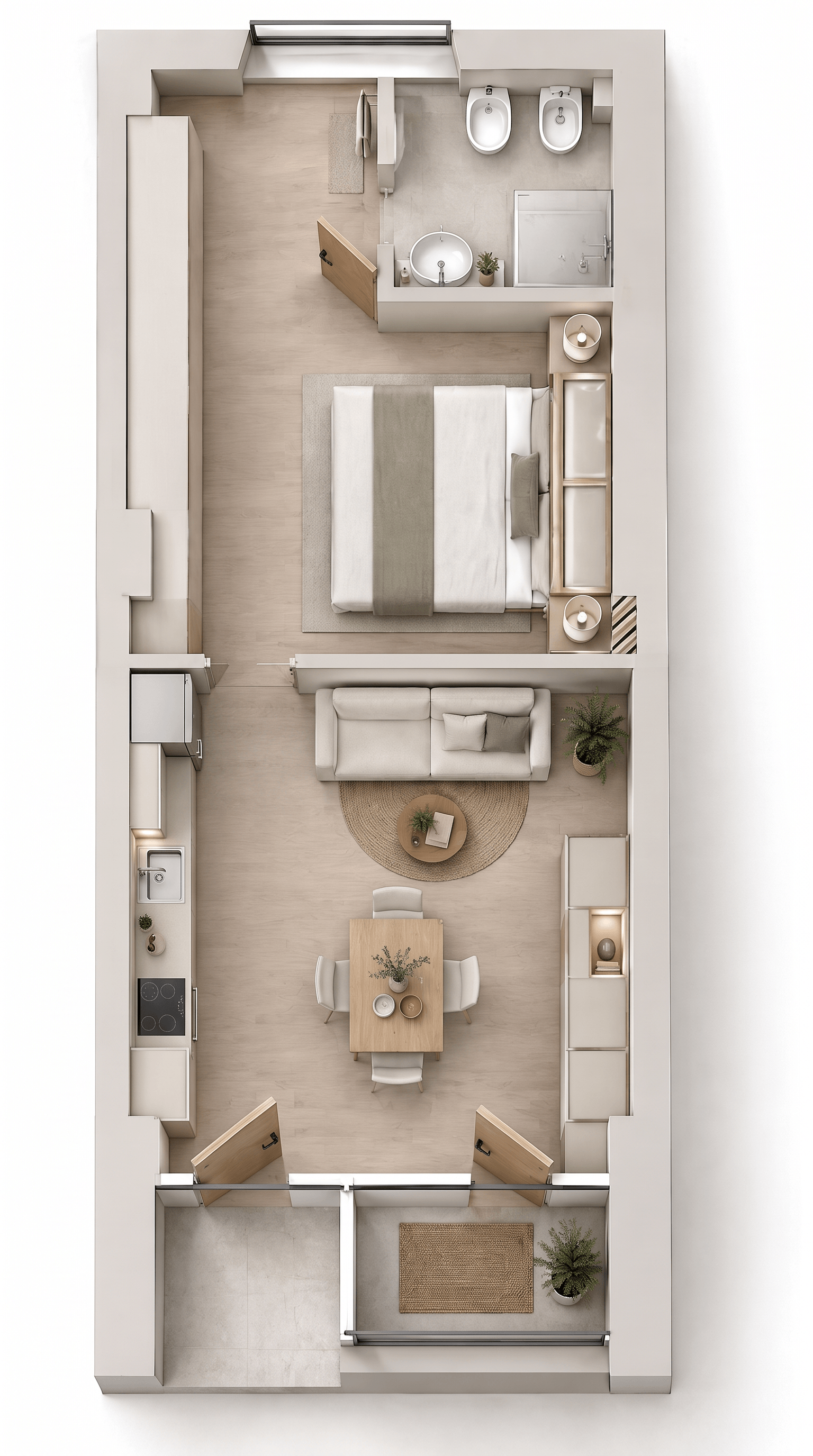 Interior design in Minimalism style — Living Room by GenRoom AI