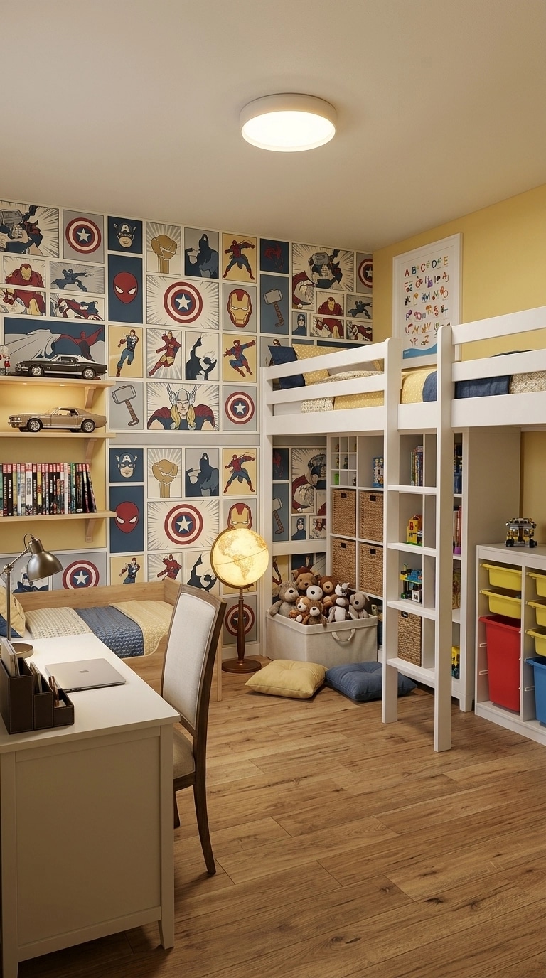 Transitional Kids Room design — interior photo by GenRoom AI