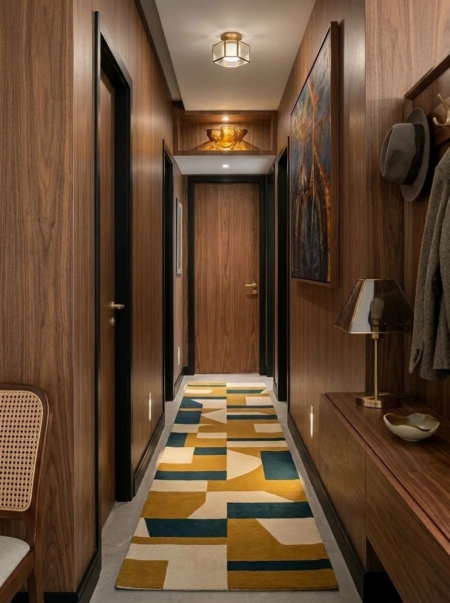 Mid-Century Modern Hallway design — interior photo by GenRoom AI