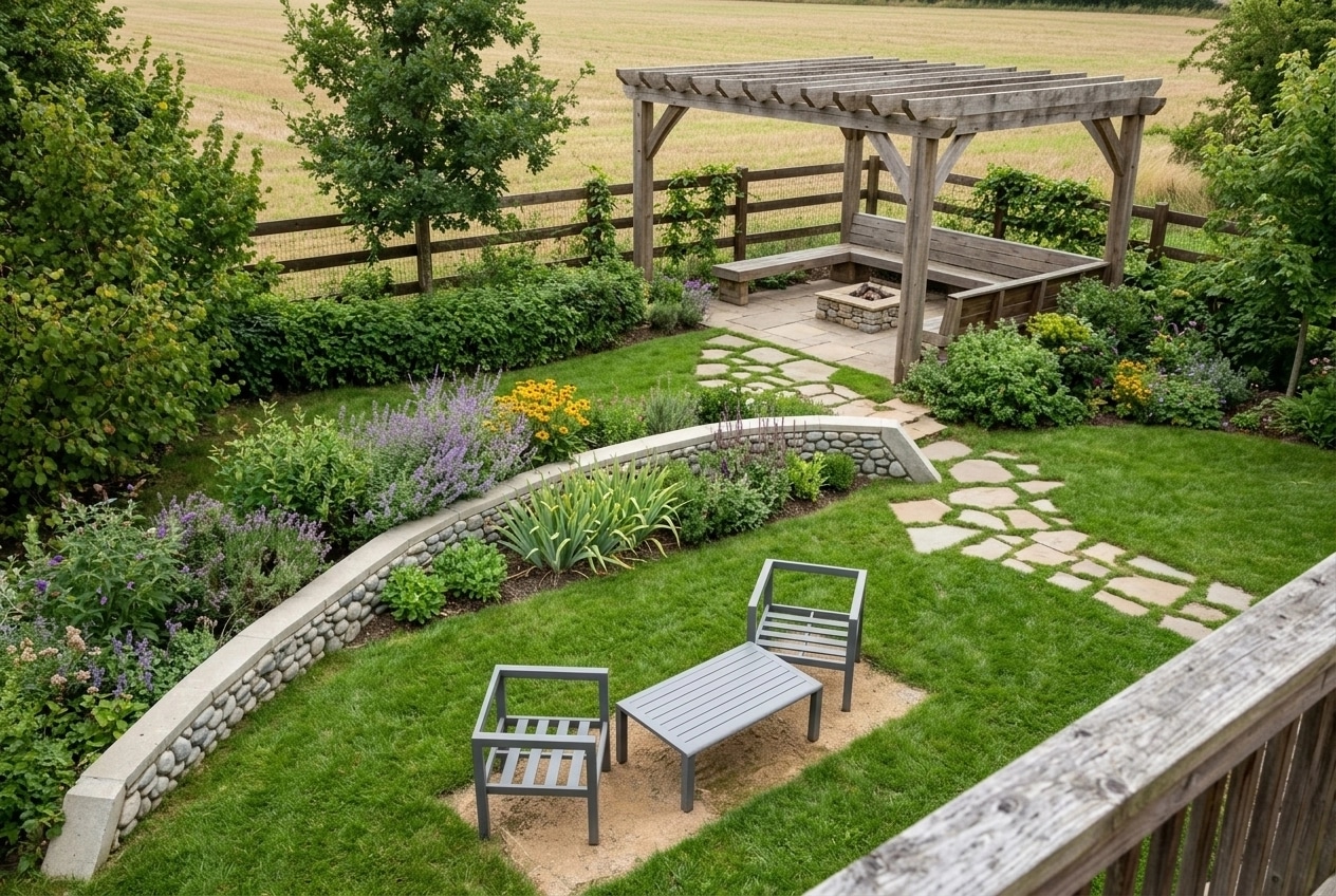 Landscape design in Eco Natural Garden style — Yard by GenRoom AI