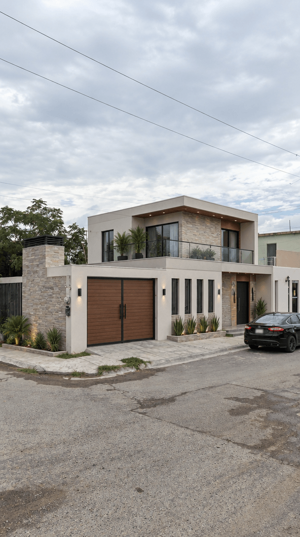Facade design in Contemporary Facade style — photo by GenRoom AI