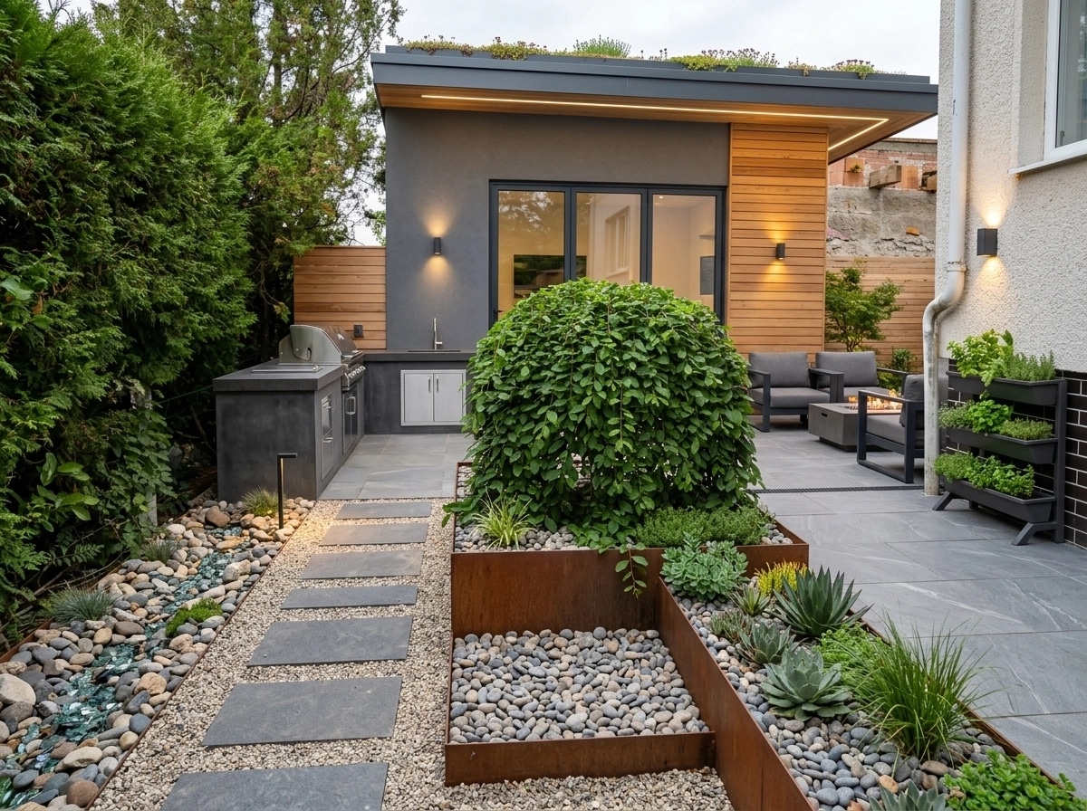 Landscape design in Contemporary Yard style — Yard by GenRoom AI