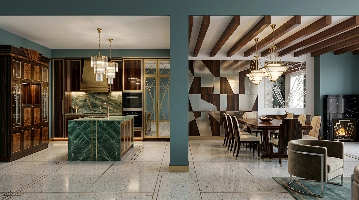 Art Deco Kitchen design — interior photo by GenRoom AI