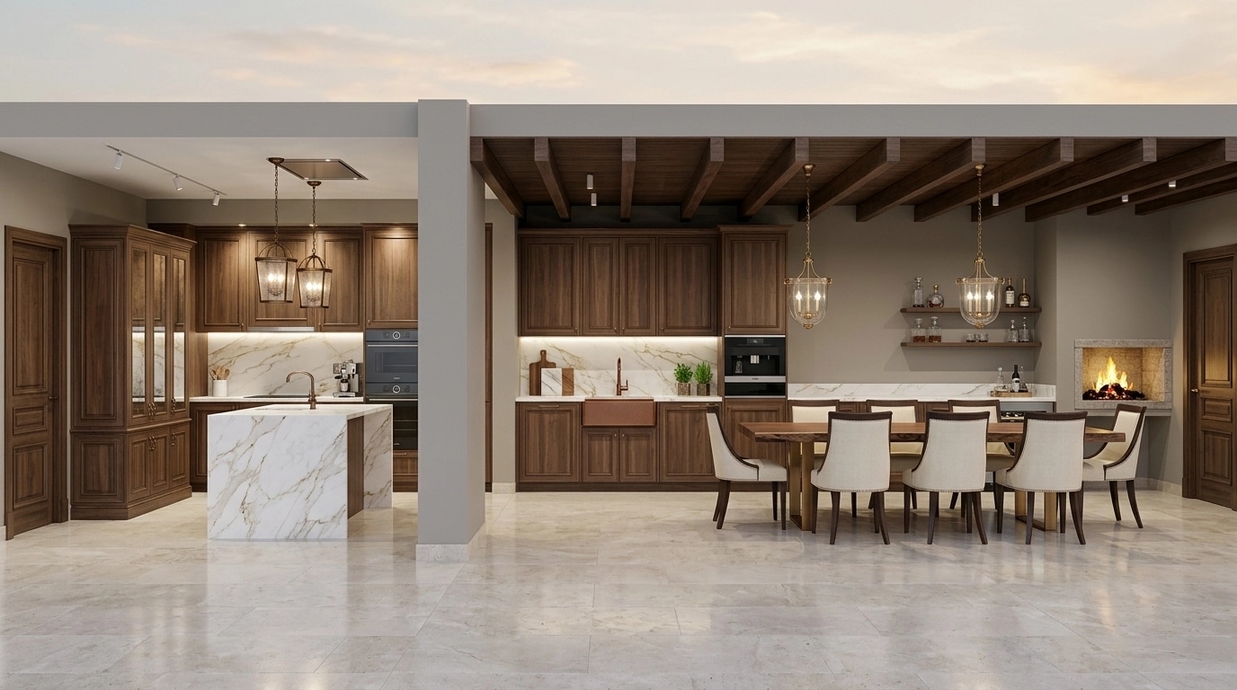 Kitchen interior in Transitional style — photo by GenRoom AI