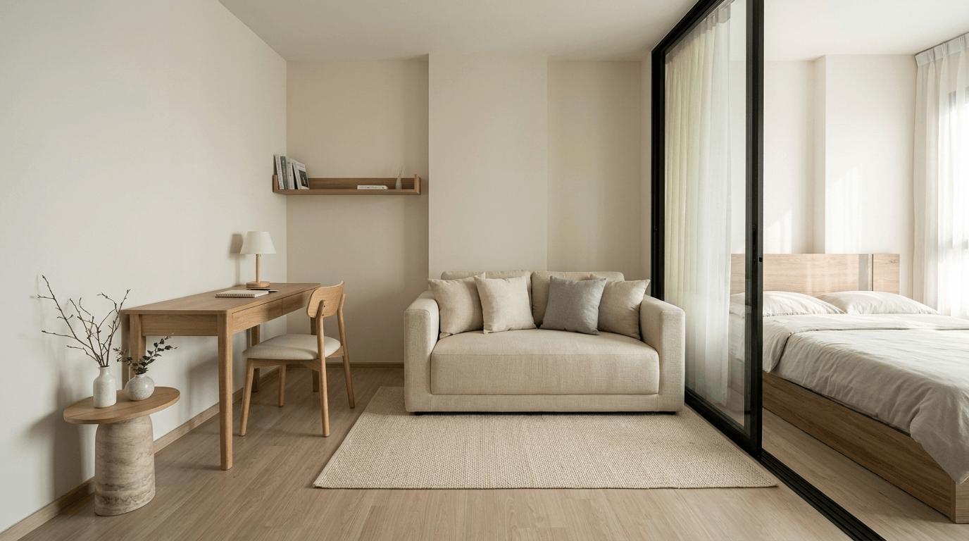 Interior design in Minimalism style — Living Room by GenRoom AI