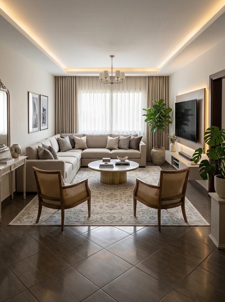 Interior design in Transitional style — Living Room by GenRoom AI