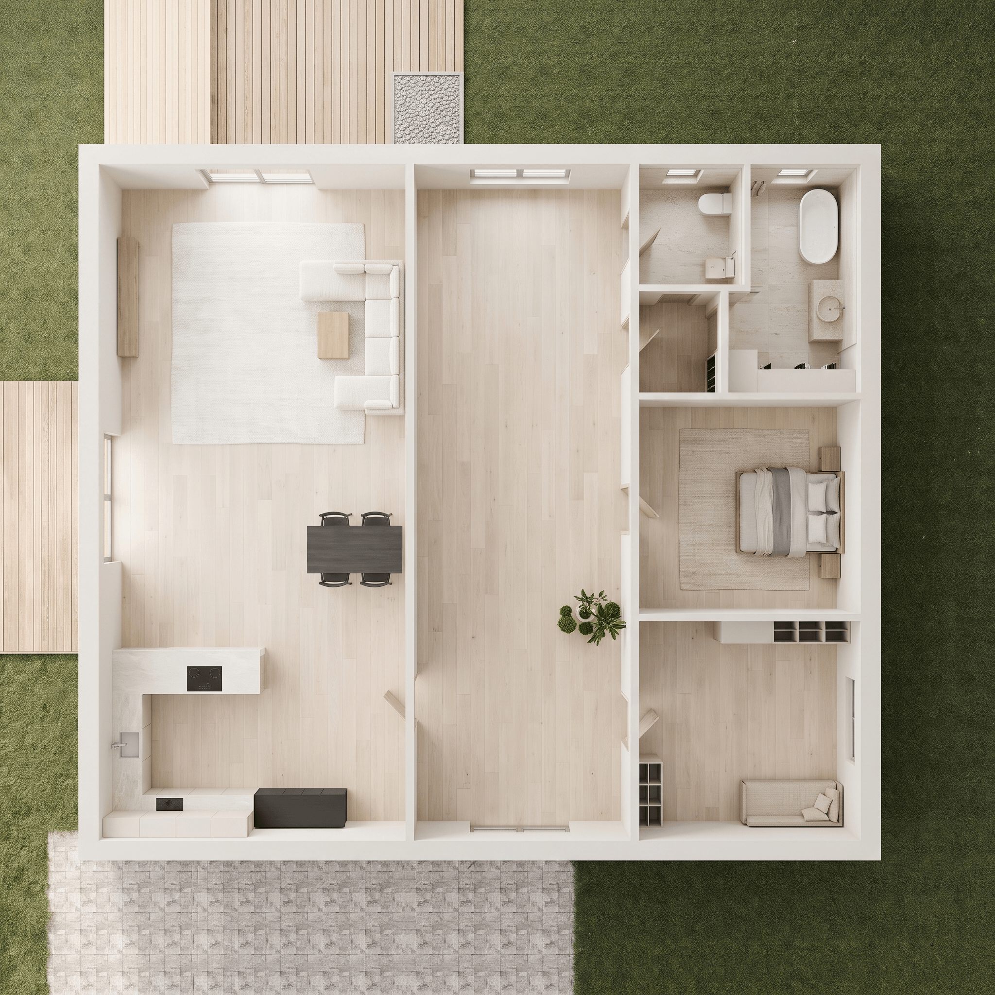 Interior design in Minimalism style — Living Room by GenRoom AI