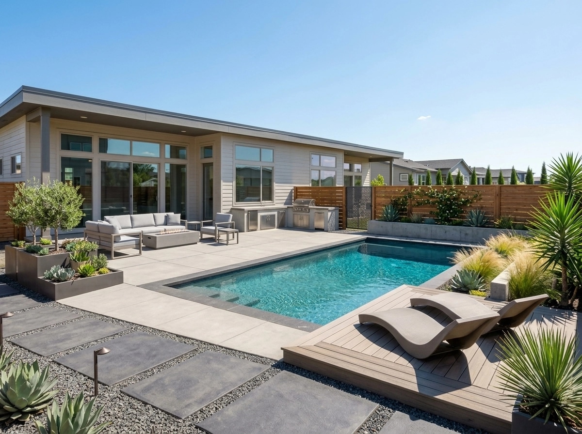 Landscape design in Contemporary Yard style — Yard by GenRoom AI