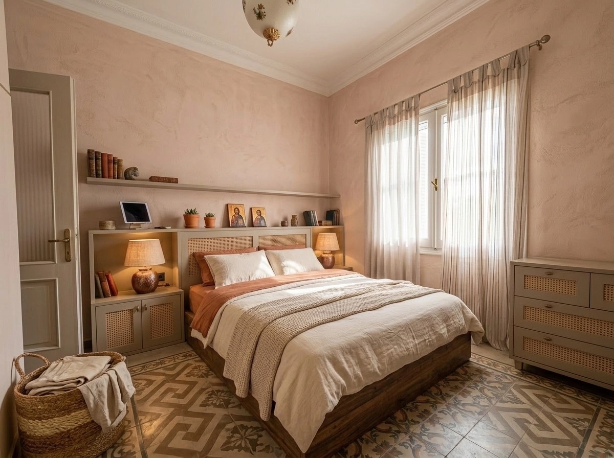 Interior design in Mediterranean style — Bedroom by GenRoom AI