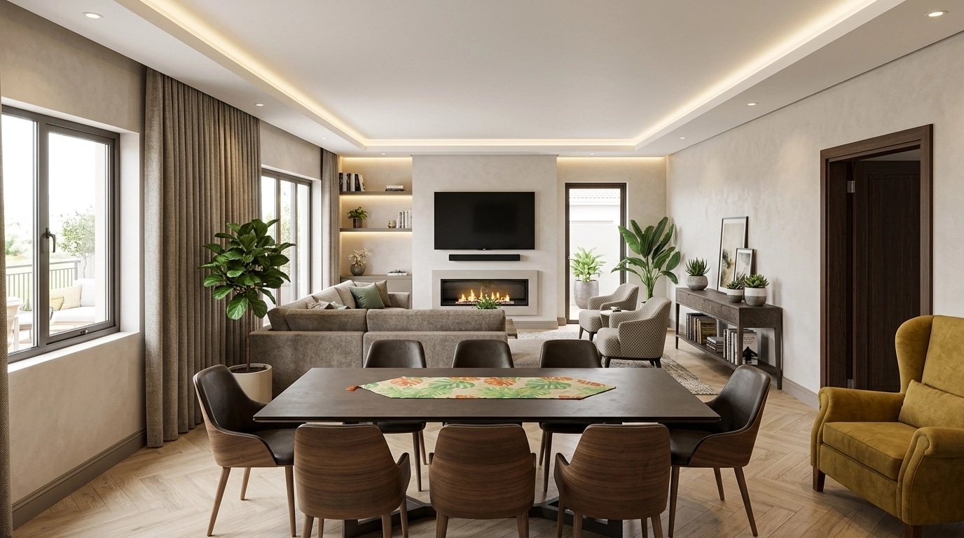 Transitional Living Room design — interior photo by GenRoom AI
