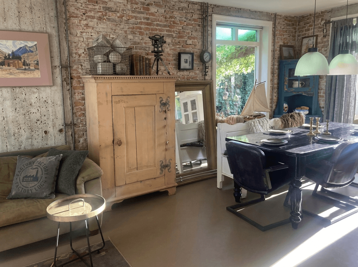 Design d'interni in stile Loft / Industrial — dining_room di GenRoom AI